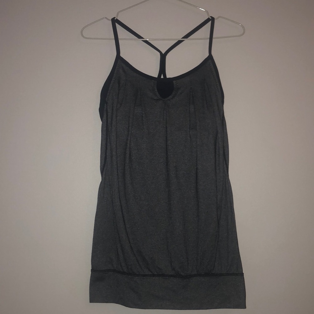 lululemon athletica Charcoal Gray Strappy Tank Top